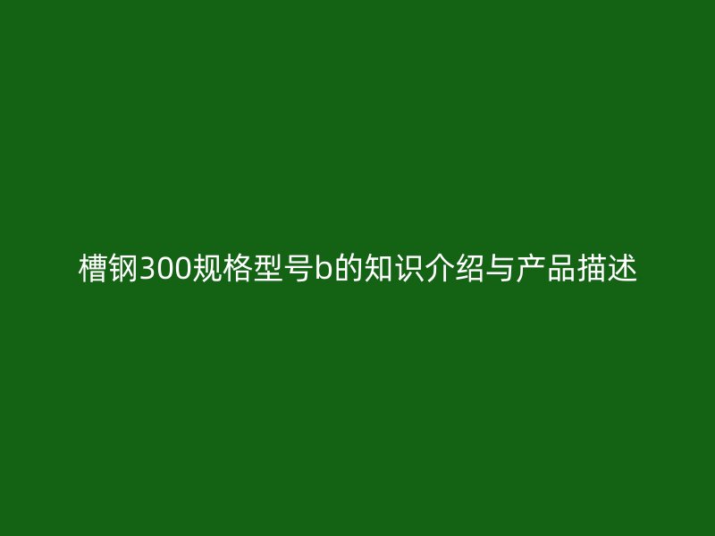 槽鋼300規(guī)格型號(hào)b的知識(shí)介紹與產(chǎn)品描述