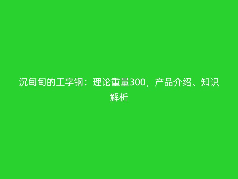 沉甸甸的工字鋼：理論重量300，產(chǎn)品介紹、知識(shí)解析