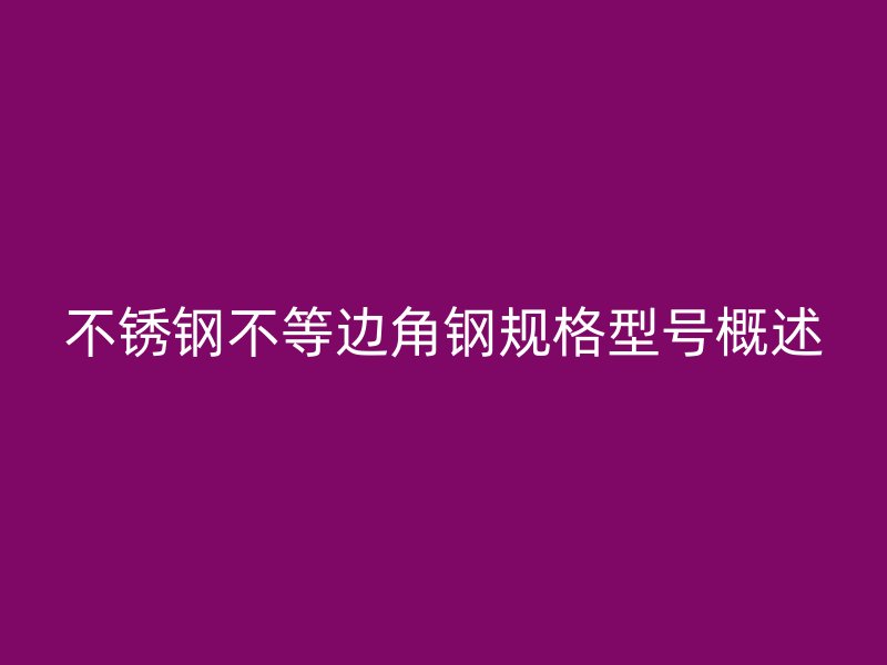 不銹鋼不等邊角鋼規(guī)格型號概述