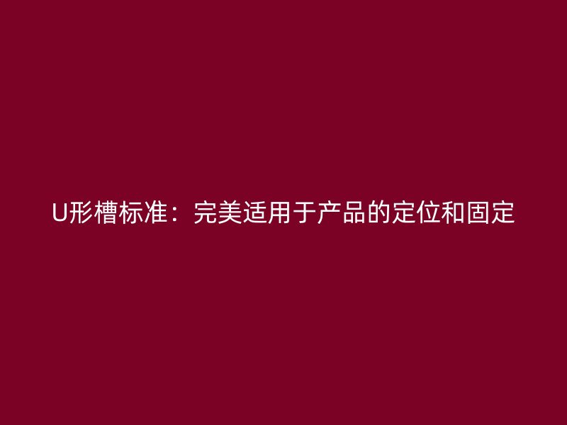 U形槽標(biāo)準(zhǔn)：完美適用于產(chǎn)品的定位和固定